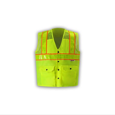 Snap Front Oralite® Lime High Viz Vest