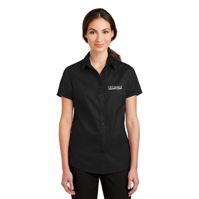 Port Authority® Ladies Short Sleeve SuperPro™ Twill Shirt