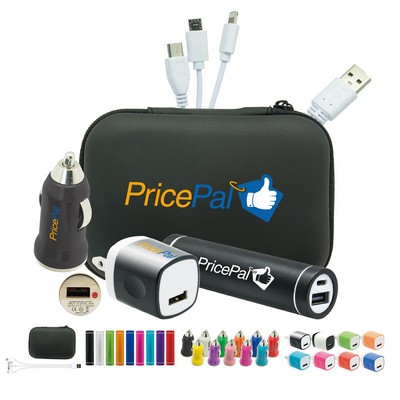 2600mAh Mobile Charging Kit w/Wall Plug/Car Socket Charger