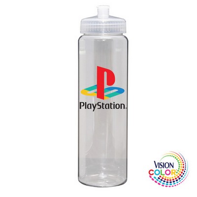 32 Oz. Clear Sport Bottle with Push-pull Lid Full Color Imprint