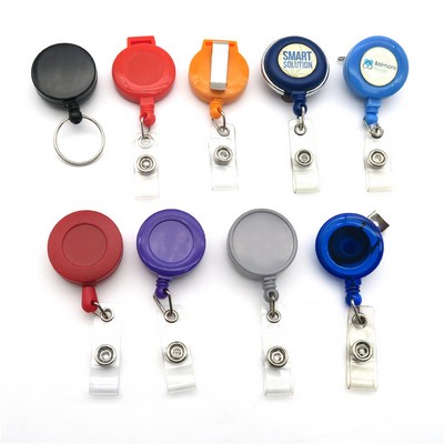 Transparent Retractable Round Badge Holder