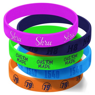 Debossed with Color Filled Silicone Bracelet