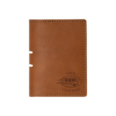 Full-Grain Leather Passport Holder | Fits small field Notepad and passport | Handmade in the USA