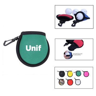 Neoprene Golf Ball Cleaning Pouch With Clip