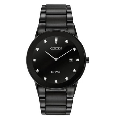 Citizen® Men's Axiom Eco-Drive® Black Ion Stainless Steel Watch w/Black Dial