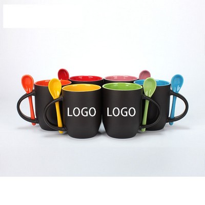 11 Oz. Ceramic Heat Sensitive Mug W/ Spoon