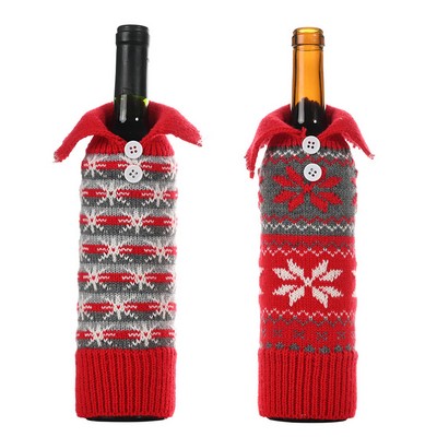 Christmas Knit Wine Bottle Cover