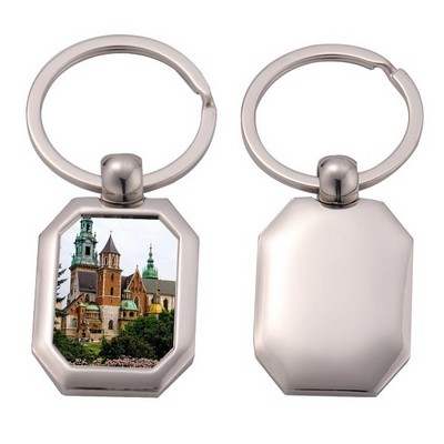 Octagon Photo Frame Keychain