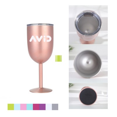 10Oz. Stainless Steel Vacuum Goblet w/Lid