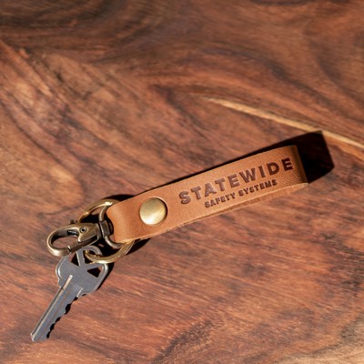 Full-Grain Leather Keychain w/Small Clasp