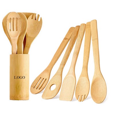 Bamboo Utensils Set With Holder