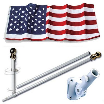 5' Spinning 2-Pc. Pole Set w/Polyester Flag