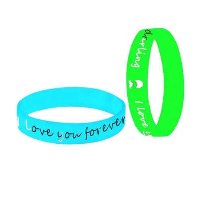 3/5 inch Glow In The Dark Silicone Wristband