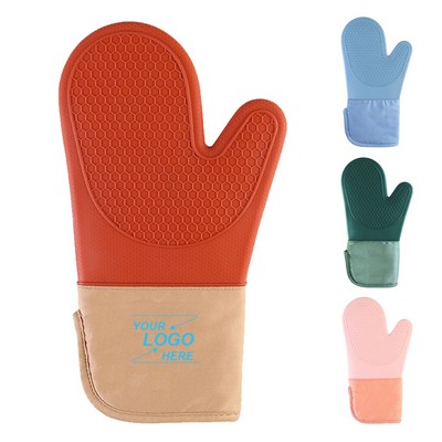 Heat Resistant Silicone Oven Mitts for Cooking and Baking