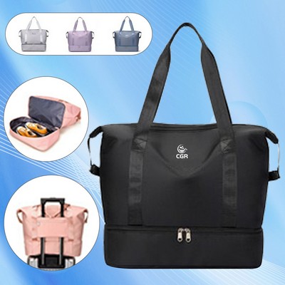 Travel Tote for Women with Shoe Compartment