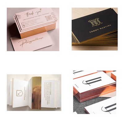 Cardboard Business Card With Golden Edge