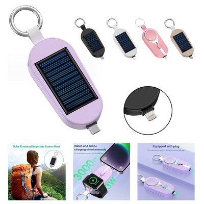 3K Solar Power Bank Keychain Emergency 2 In 1 Charger