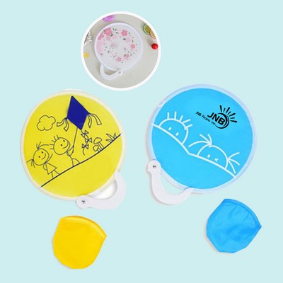 Japanese Style Handheld Round Folding Fan