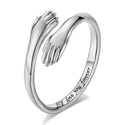 Hugging Embrace Hands Ring