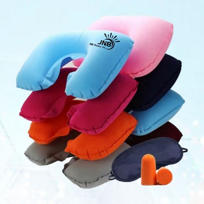 Plush Inflatable Travel Pillow crafted from Terry Cotton