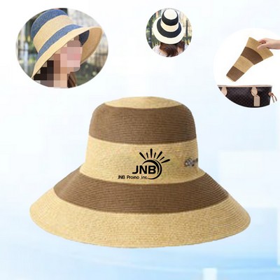 Two-Tone Beach Straw Hat