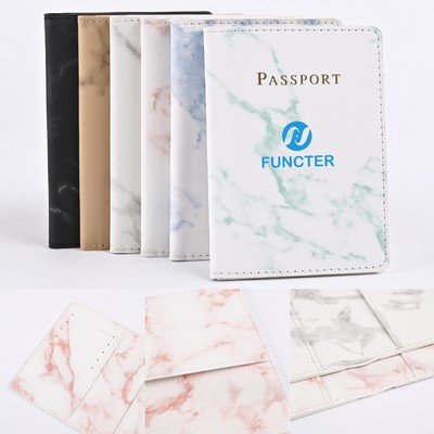 Marble Faux Passport Holder Travel Wallet for Vocation Travel Essentials Documents Organizer