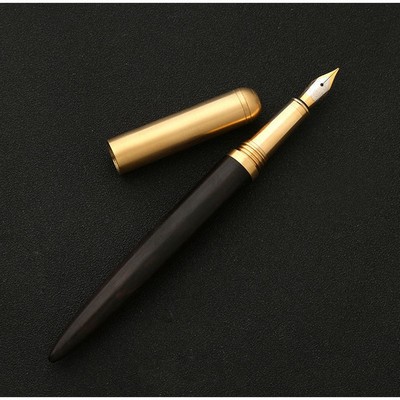 The Hemmingway Handmade Ebony Wood & Brass Fountain Pen (15Cmx13Mm) 1.7 Oz.