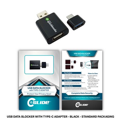 USB Data Blocker + Type-C Adapter with Standard Packaging