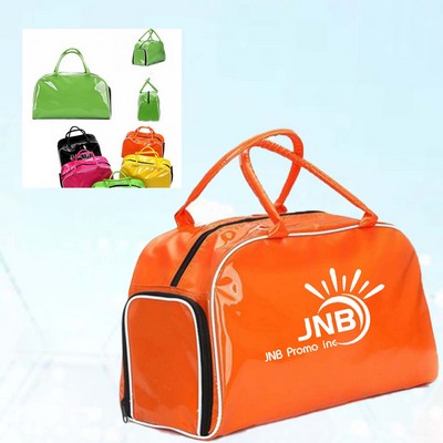 Clear PVC Tote Bag Bright Candy Color with Durable Metal Zipper for Gym