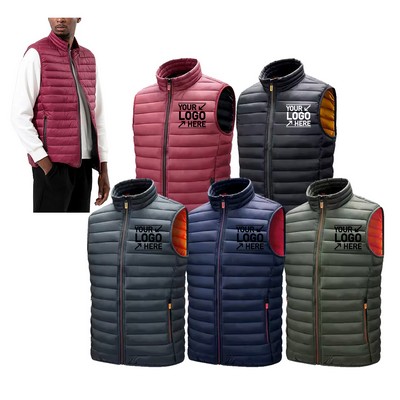 Custom Winter Warm Coat Men's Windproof Vest Down Jacket