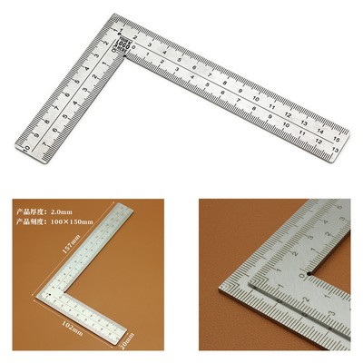 4 x 6 Inches Stainless Steel L Shaped Ruler