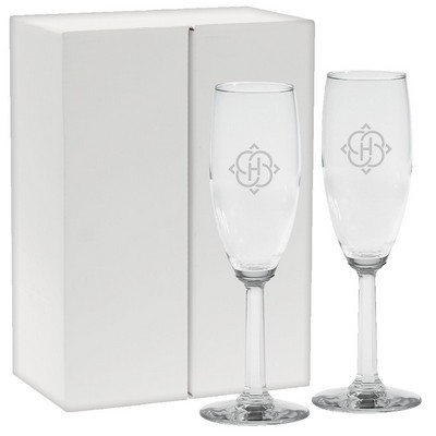 6 Oz. Etched Napa Valley Flute Gift Set