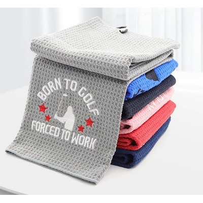 Tri-fold Waffle Pattern Golf Towel