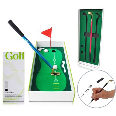 Mini Desktop Golf Ball Gift Pen Set