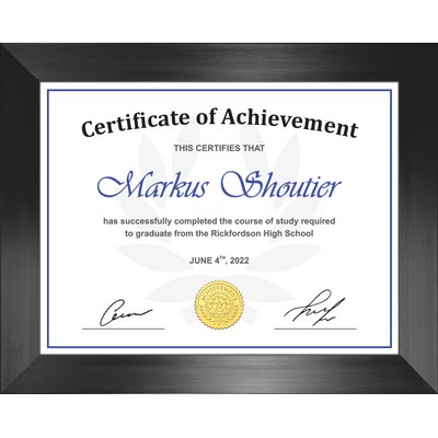 Borden 8.5"x11" Certificate Frame (Black) 10.5"x13"