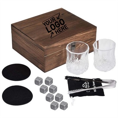 Whiskey Stone Ice Cube Gift Set Elegant Glassware Collection