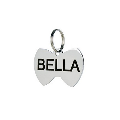 Metal Bow Tie Shape Pet ID Tags Dog And Cat Tag For Medium & Large Size Dogs and Cats