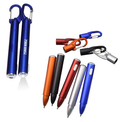 LED Flashlight Pen With Carabiners