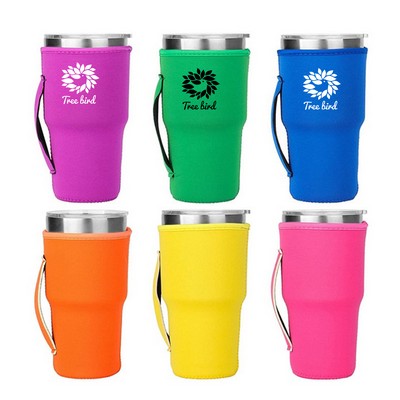 Insulated Neoprene Coffee Sleeve with handle