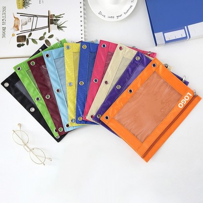 3-Ring Pencil Zippered Pouch with Window