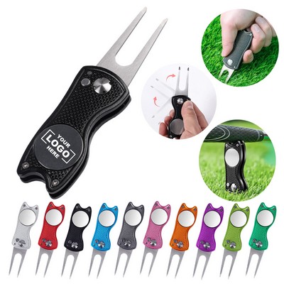 Golf Divot Repair Tool with Metal Handle