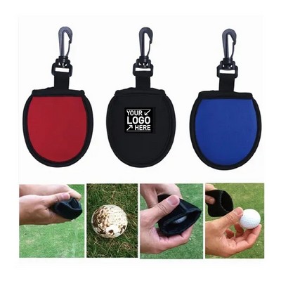 Golf Ball Cleaner Pouch With Hook