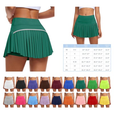 Women Pleated Tennis Skirt with Shorts