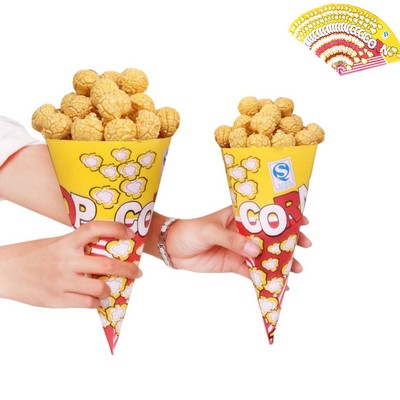 Hand-Held Triangular Conical Popcorn Paper Cup Tube