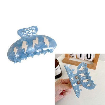 Blue Cloud Lightning Hair Claw Clip