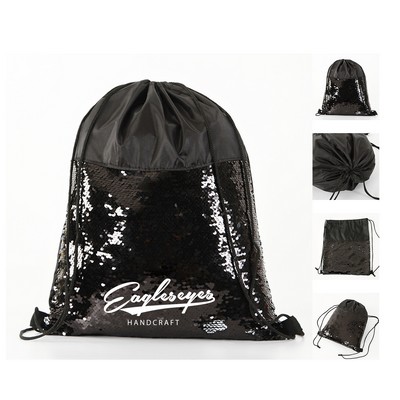 Sequin Drawstring Backpack