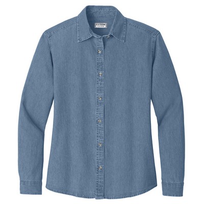 6.5 Oz. Ladies Long Sleeve Denim Shirt