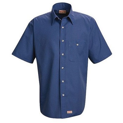 Red Kap® Men's Short Sleeve Mini-Plaid Uniform Shirt