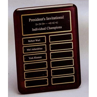 High Gloss Rosewood Finish Perpetual Plaque - 12 Plate (9"x12")