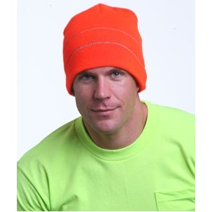 Bayside® Hi-Visibility Safety Beanie w/Reflective Light